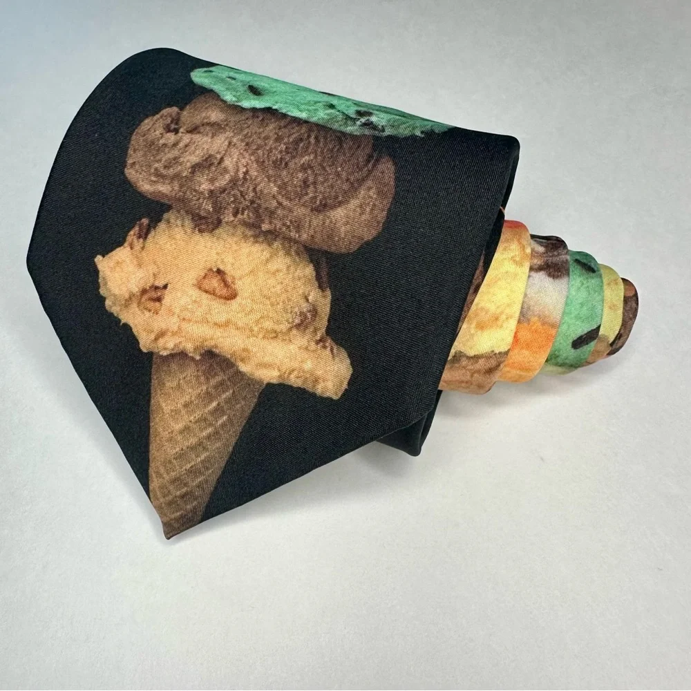 Vintage 1997 ICE CREAM Cone Classic Ralph Marlin Tie, 3.25” x 59” - Picture 9 of 9